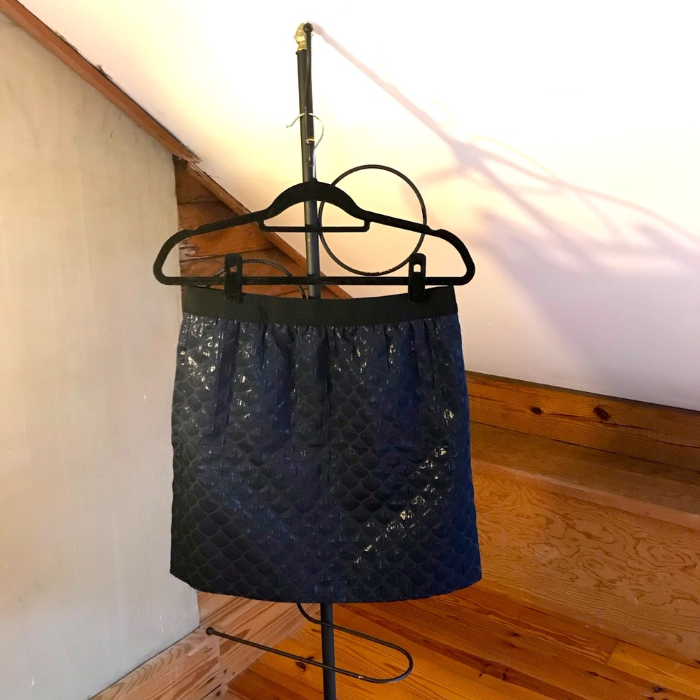 Ann Taylor Loft Black Quilted Mini Skirt, EUC, 6/M